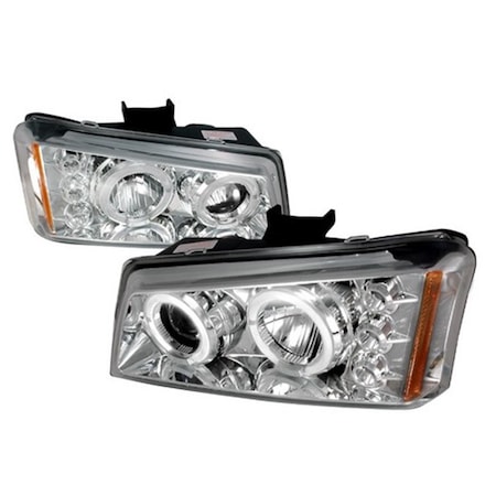 Overtime Halo LED Projector Headlights for 03 to 06 Chevrolet Silverado, 10 x 18 x 21 in. - Chrome OV2654205